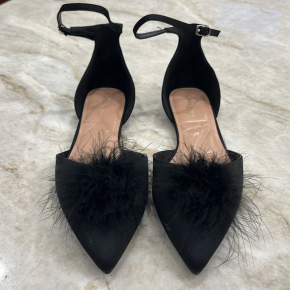 BCBGeneration Kassia Pom Pom Ankle Strap Ballet Flats‎ | Black | Size 9.5 - Picture 3 of 8